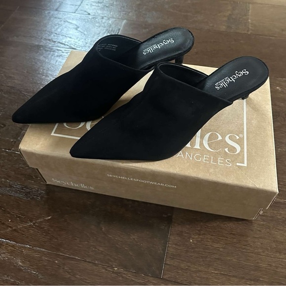 SEYCHELLES-Obsession Mule-black suede-7.5-brand new - Picture 4 of 11